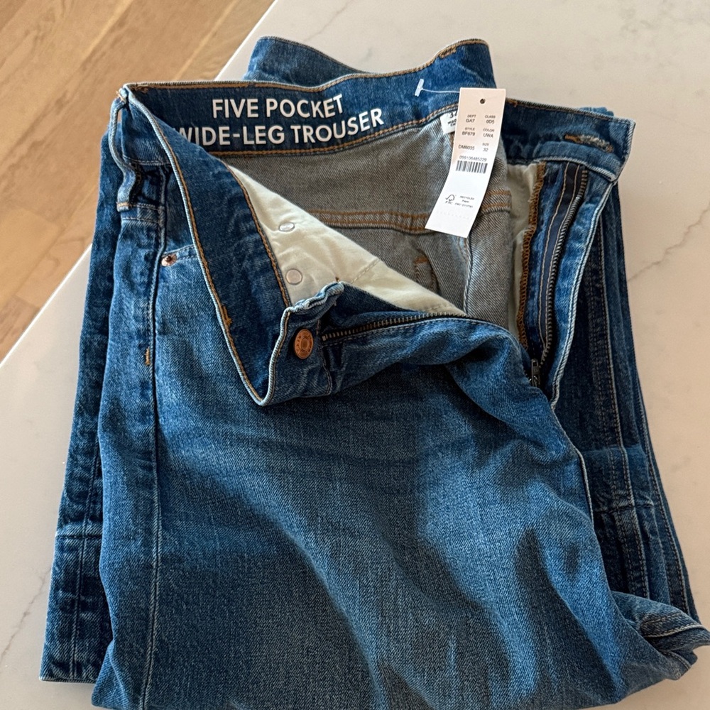 J. Crew Blue Wide-Leg Jeans